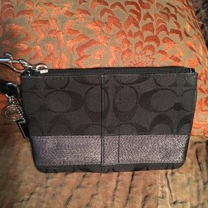 Coach Black Monogram Wristlet